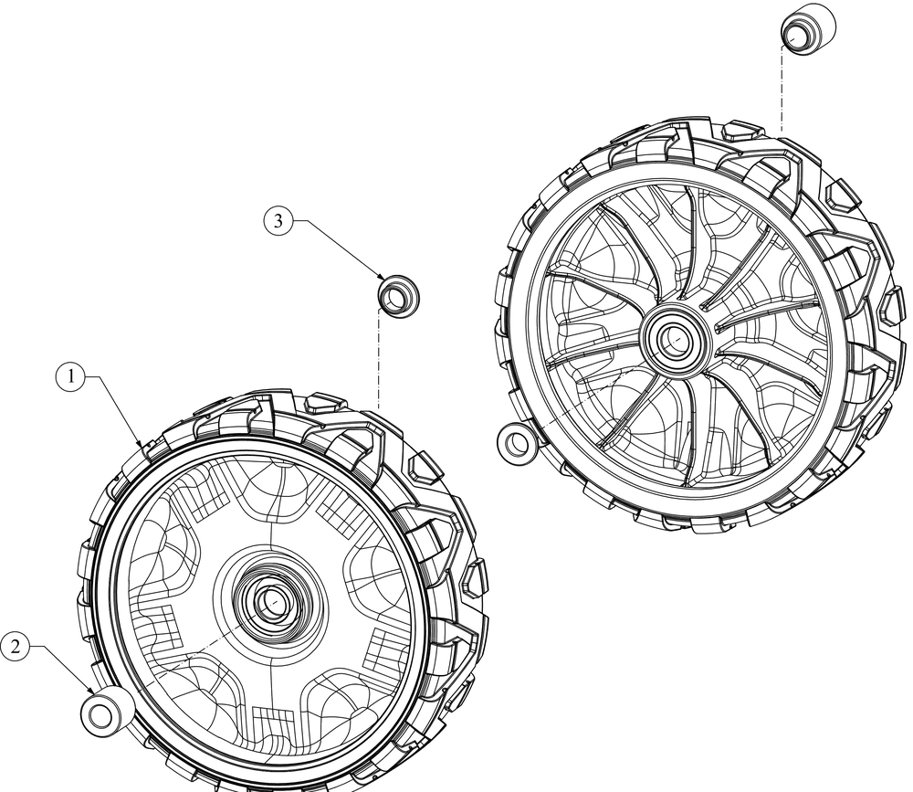 Front Wheels Diagram and Parts List for SC500EZ (12ACC6S6756)(2016) Cub Cadet Lawn Mower